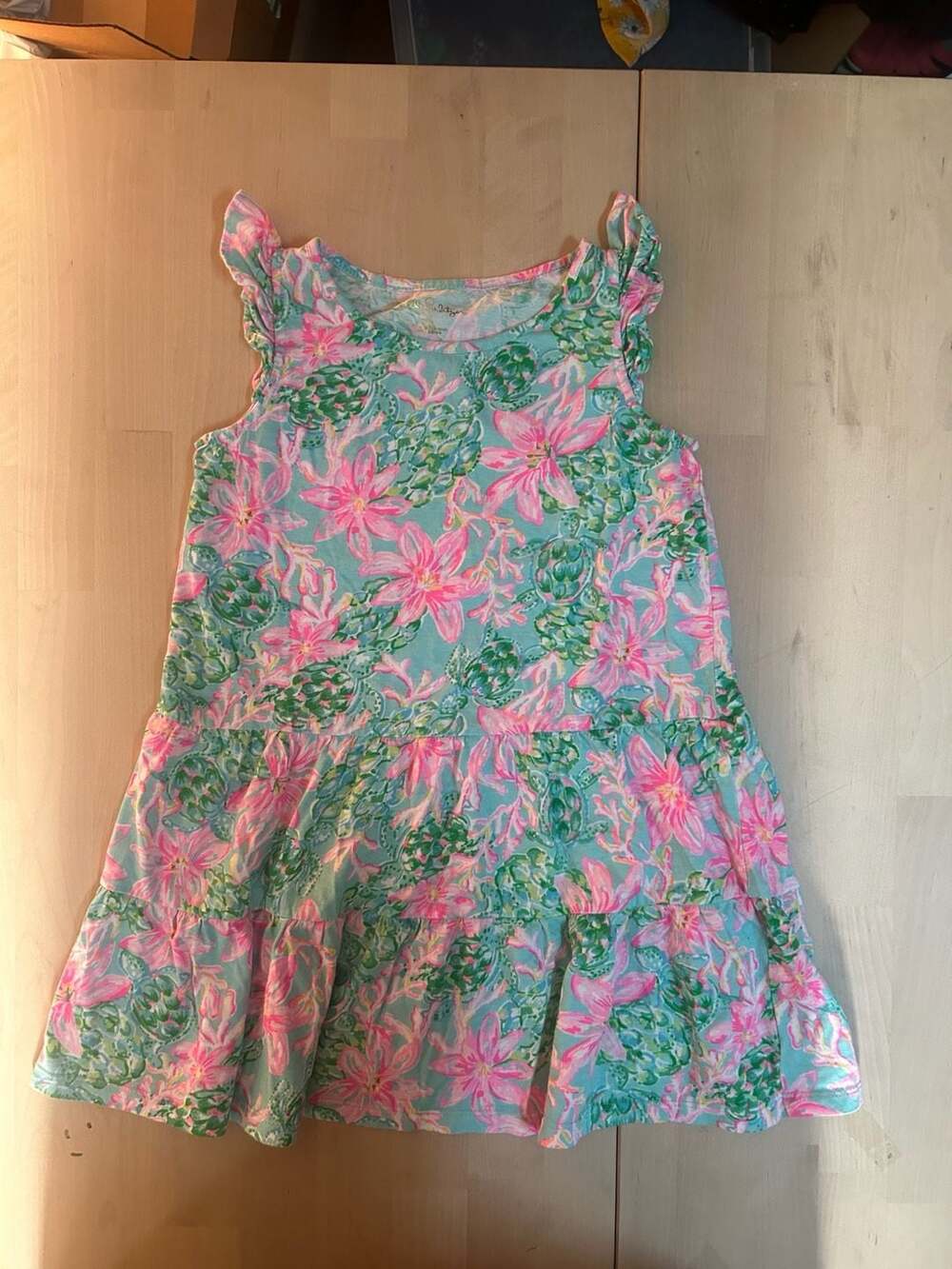 Lilly Pulitzer Girls Mini Brynn Tiered Ruffle  Dress in So Shellegant Print